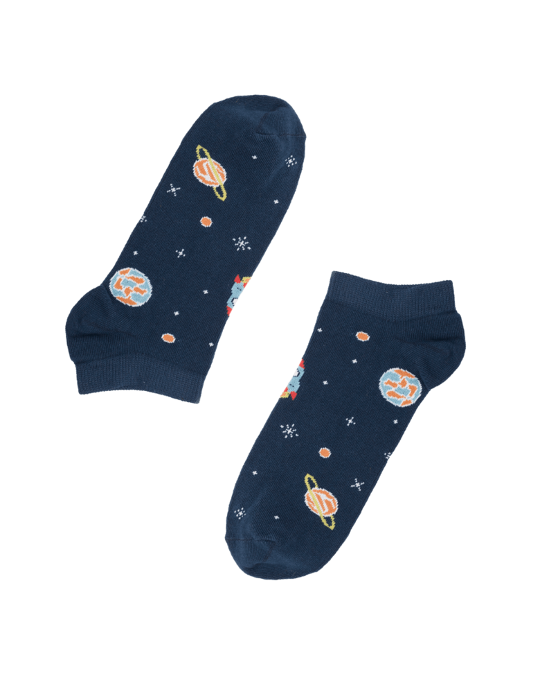Granatowe Skarpetki Stopki z planetami