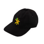 Czarna czapka z daszkiem Kwiatek
