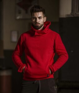 Klasyczna męska bluza z kapturem czerwona