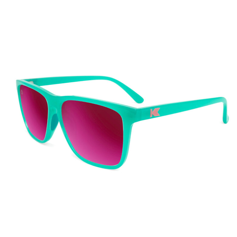 Turkusowe sportowe okulary przeciwsłoneczne Fast Lanie Aquamarine Fuchsia Knockaround