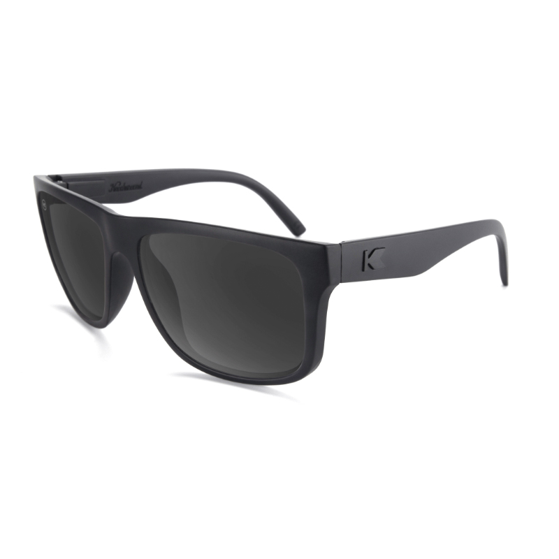 Duże czarne męskie okulary przeciwsłoneczne Torrey Pines Black on Black Knockaround