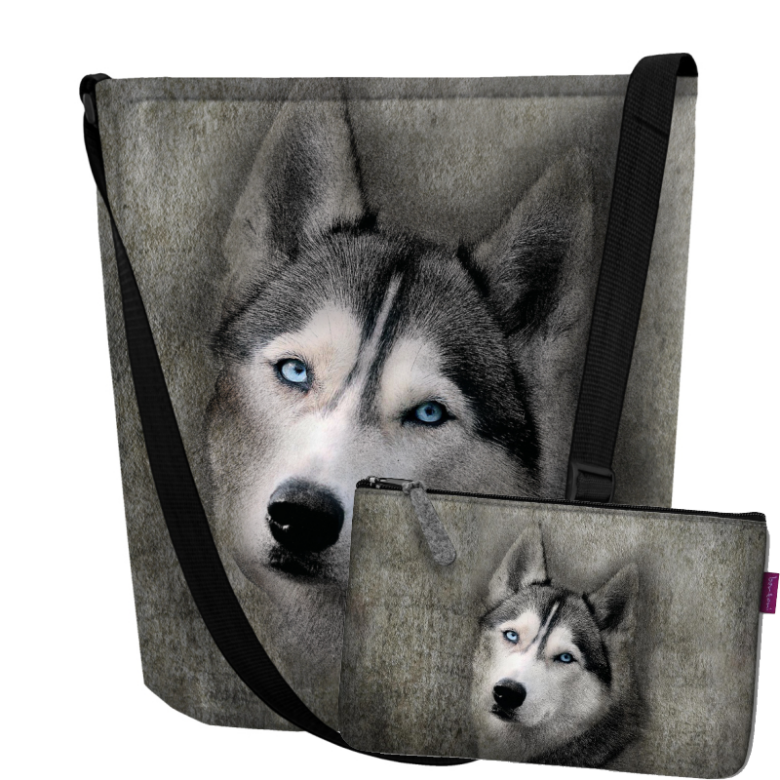 Torebka listonoszka z kosmetyczką Husky