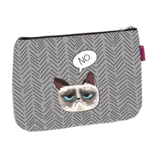 Kosmetyczka damska saszetka szara Grumpy Cat NO