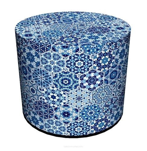 Okrągła pufa dekoracyjna do siedzenia niebieska