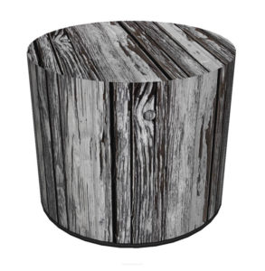 Pufa z drewnianym motywem - Fiord