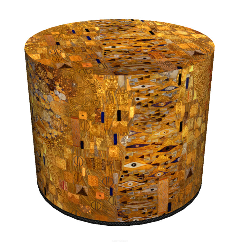 Okrągła pufa dekoracyjna Gustav Klimt
