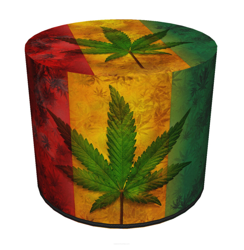 Kolorowa Pufa z motywem Rasta