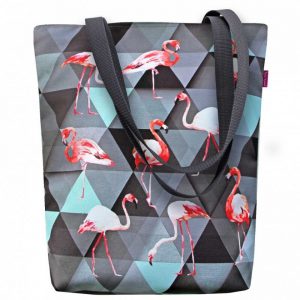 Płócienna damska torba z flamingami