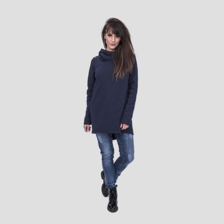 Granatowa rozpinana bluza damska z kapturem Robin