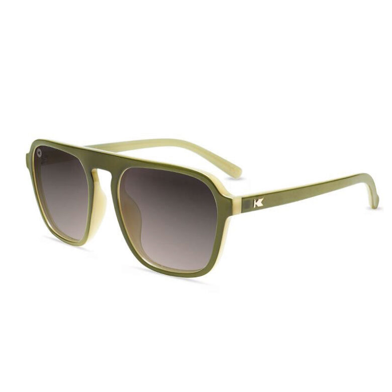 Duże zielone okulary przeciwsłoneczne pilotki Pacific Palisades Coastal Dunes Knockaround