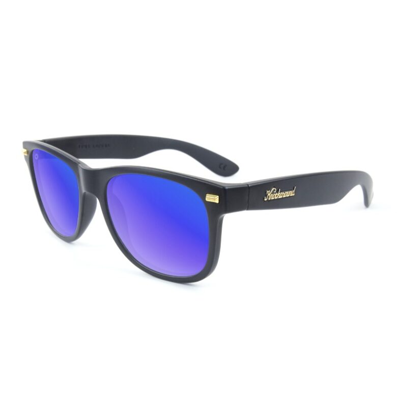Męskie czarne okulary słoneczne niebieska soczewka Fort Knocks Black Moonshine Knockaround