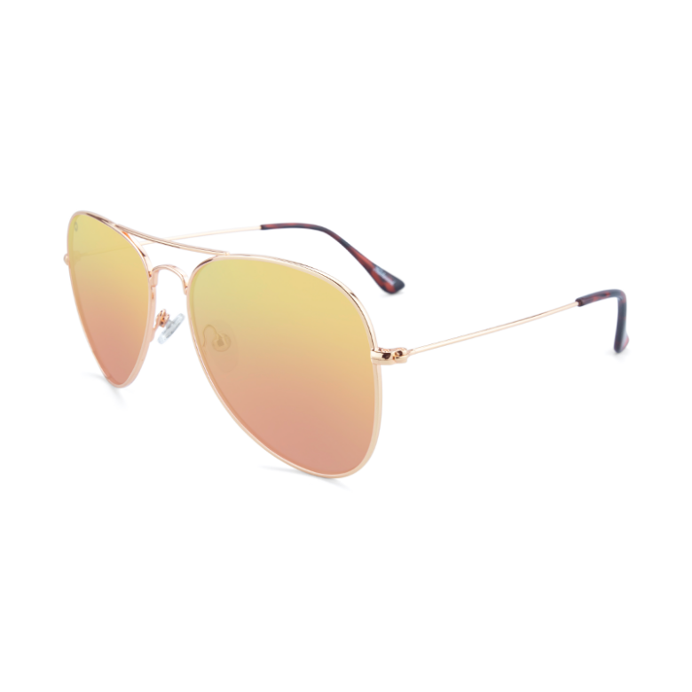 Złoto różowe okulary przeciwsłoneczne pilotki mile Highs rose gold Knckaround