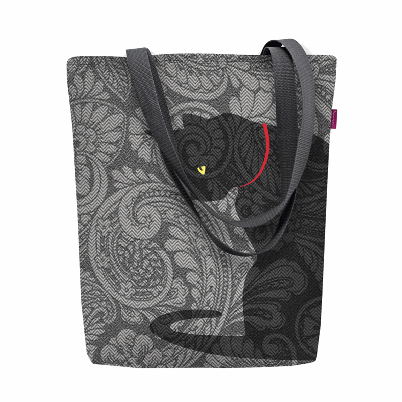 Damska torba z czarnym kotem