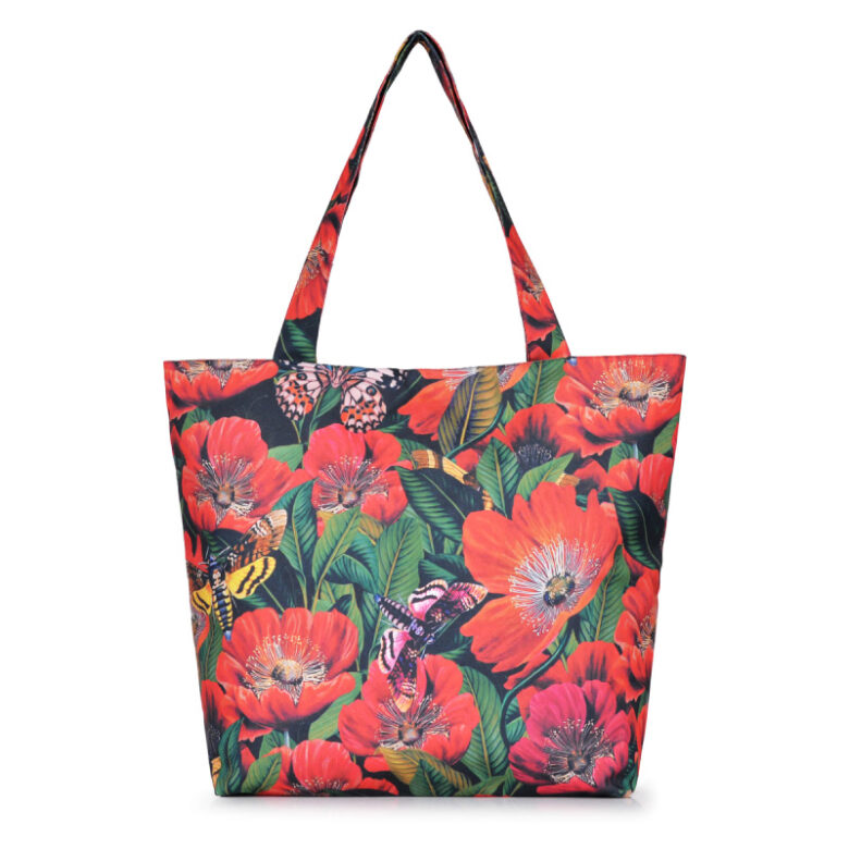 Duża torba shopper w czerwone maki