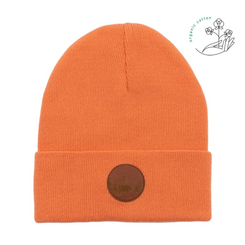 Bawełniana czapka beanie brzoskwiniowa Kabak bawełna organiczna