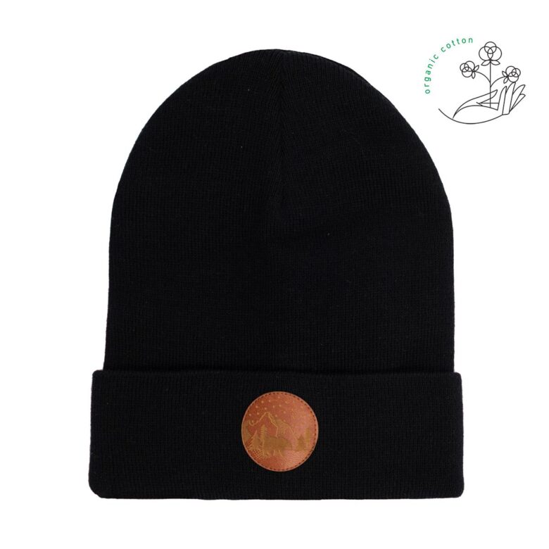 Bawełniana czapka beanie czarna Kabak bawełna organiczna