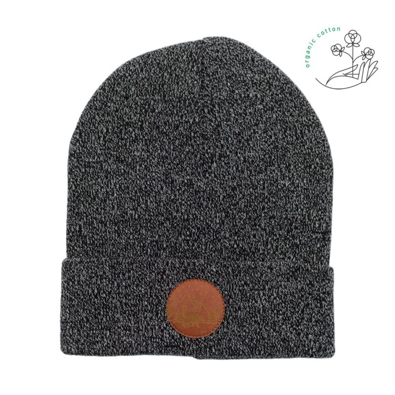 Bawełniana czapka beanie czarno biały melanż Kabak bawełna organiczna