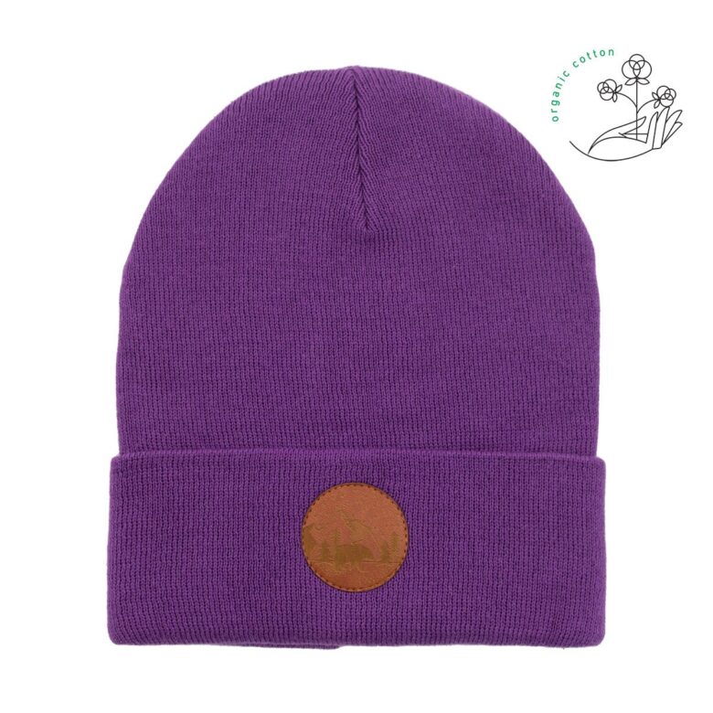 Bawełniana czapka beanie lawendowa Kabak bawełna organiczna