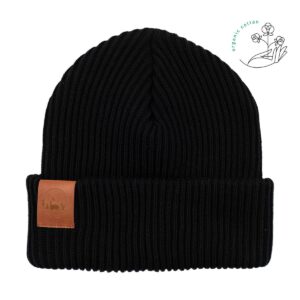 Zimowa bawełniana czapka czarna Kabak bawełna organiczna