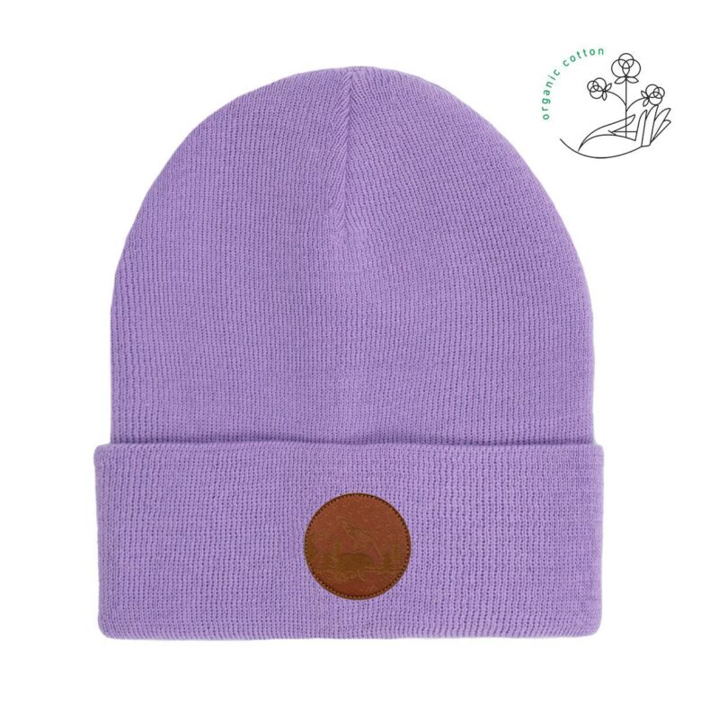 Bawełniana czapka beanie liliowa Kabak bawełna organiczna