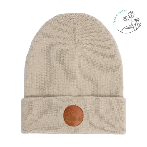 Bawełniana czapka beanie beżowa Kabak