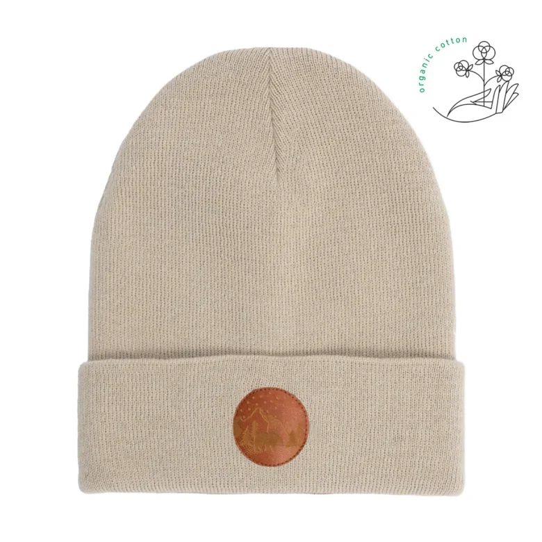Bawełniana czapka beanie beżowa Kabak