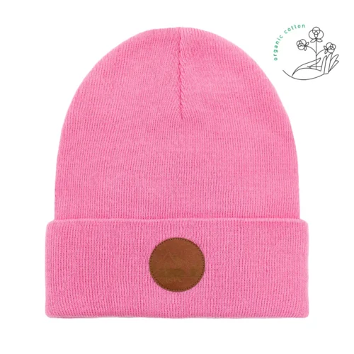 Bawełniana czapka beanie różowa lewkonia Kabak