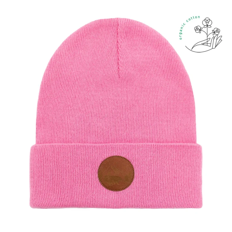 Bawełniana czapka beanie różowa lewkonia Kabak