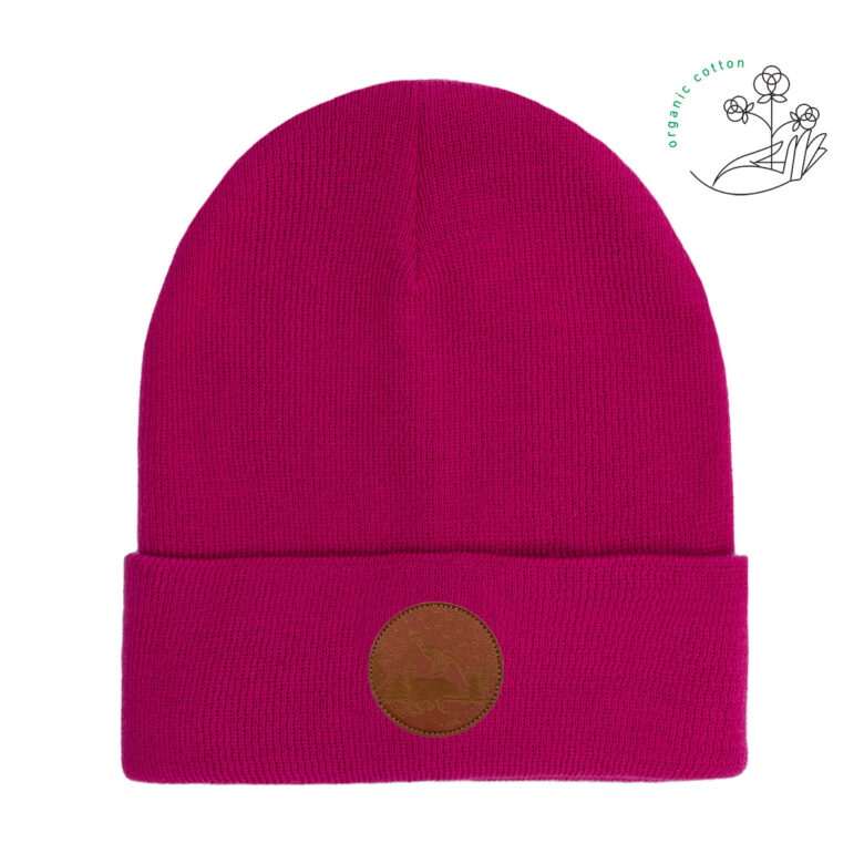 Czapka beanie z bawełny organicznej różowa