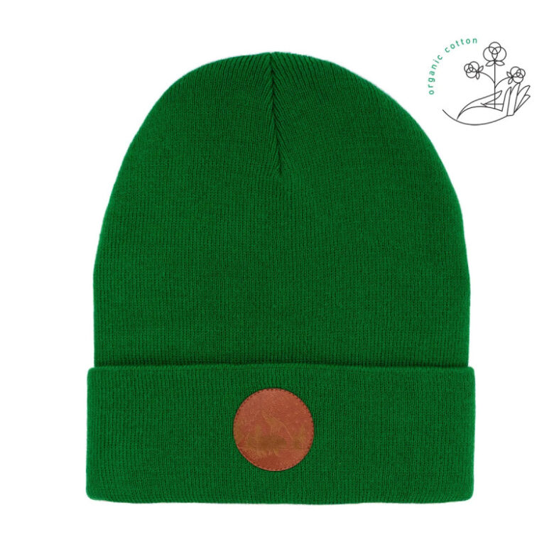 bawelniana-jesienna-czapka-beanie-zielona