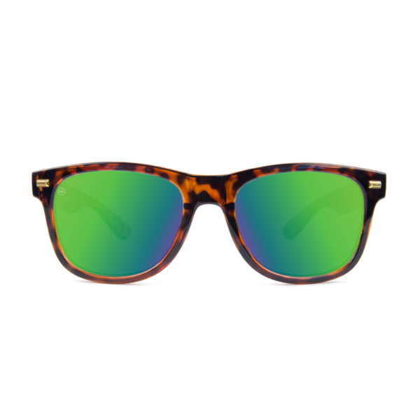 okulary przeciwsłoneczne brązowa pantera błyszczące zielone lustrzanki polaryzacyjne knockaround fort knocks przód