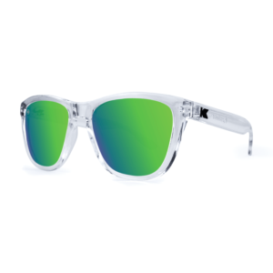 sportowe okulary przeciwsłoneczne polaryzacyjne przezroczyste z zielonymi szkłami lustrzanki knockaround premiums