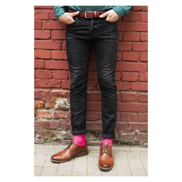 elastyczny nylonowy casualowy pasek męski kabak bordowy do jeansów kolorowe skarpetki kabak