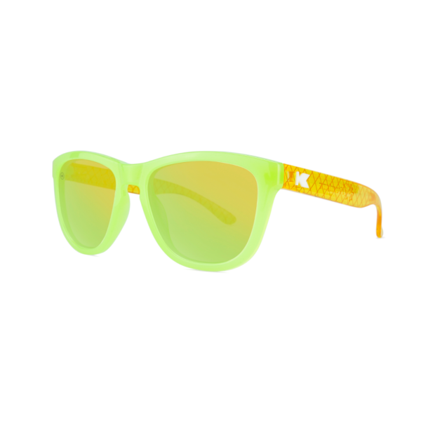 dziecięce okulary przeciwsłoneczne z filtrami niedrogie knockaround premiums zielono żółte lusterka nieduże dla chłopców dla dziewczynek wakacyjne ananaski bok