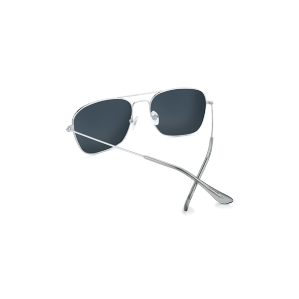 niedrogie okulary przeciwsłoneczne z polaryzacją aviator Mount Evans srebrne oprawki soczewki lusterka pilotki tył