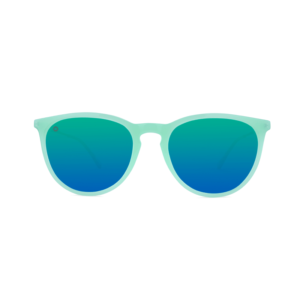 miętowe okulary Knockaround z polaryzacją i niebieskimi soczewkami mary janes