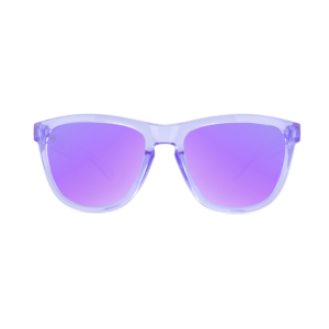 niedrogie kolorowe okulary przeciwsłoneczne z polaryzacją fioletowe monochrome premiums knockaround z fioletową soczewką