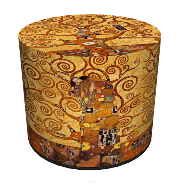 Okrągła pufa dekoracyjna do siedzenia Drzewo Gustav Klimt
