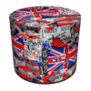 Okrągła pufa dekoracyjna do siedzenia z brytyjską flagą London