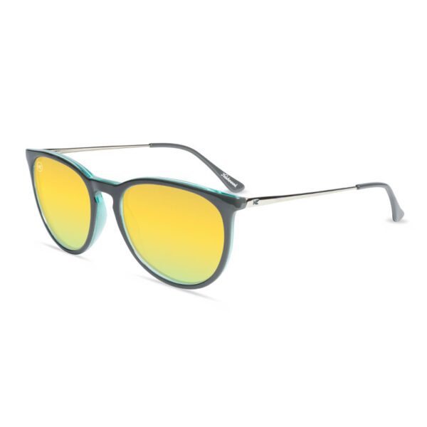 Okrągłe okulary przeciwsłoneczne szare z żółtymi soczewkami Mary Janes