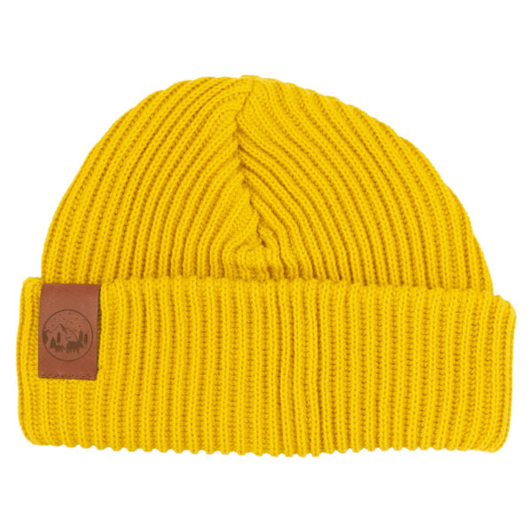 Gruba czapka dziecięca zimowa żółta