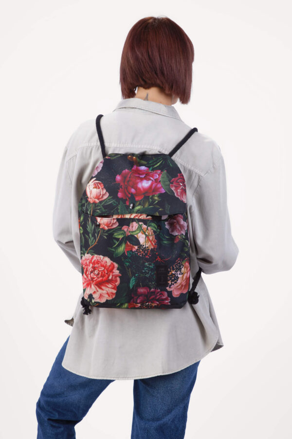 Plecak worek damski w kwiaty piwonie kolor